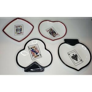 FORMALITIES BY BAUM BROS SNACK PLATE SET Playing Cards Ace King Queen Jack Poker